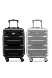Flight Knight EasyJet Overhead 55x35x20cm Hard Shell Cabin Carry On Case Suitcase Set Of 2 - Image 1 of 1