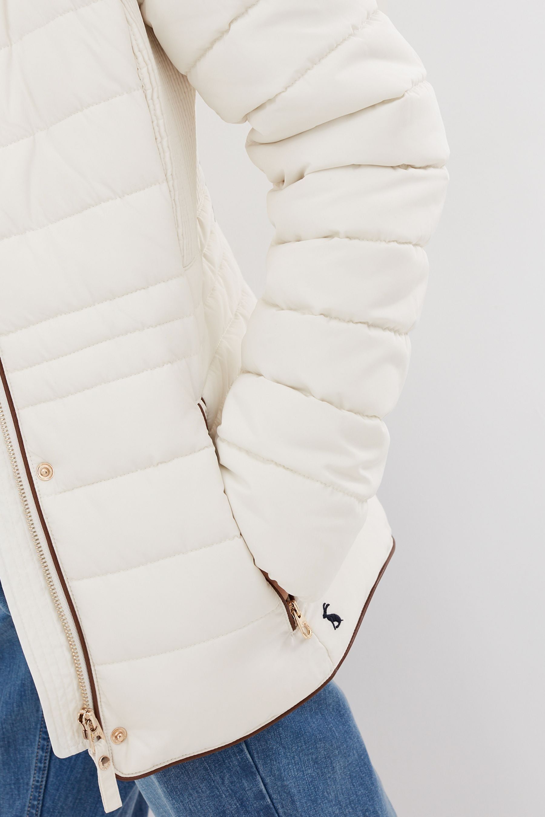 Buy Joules Gosway Faux Fur Trim Padded White Coat from Next Austria