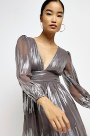 River Island Silver Tie back Swing Mini Dress - Image 4 of 5