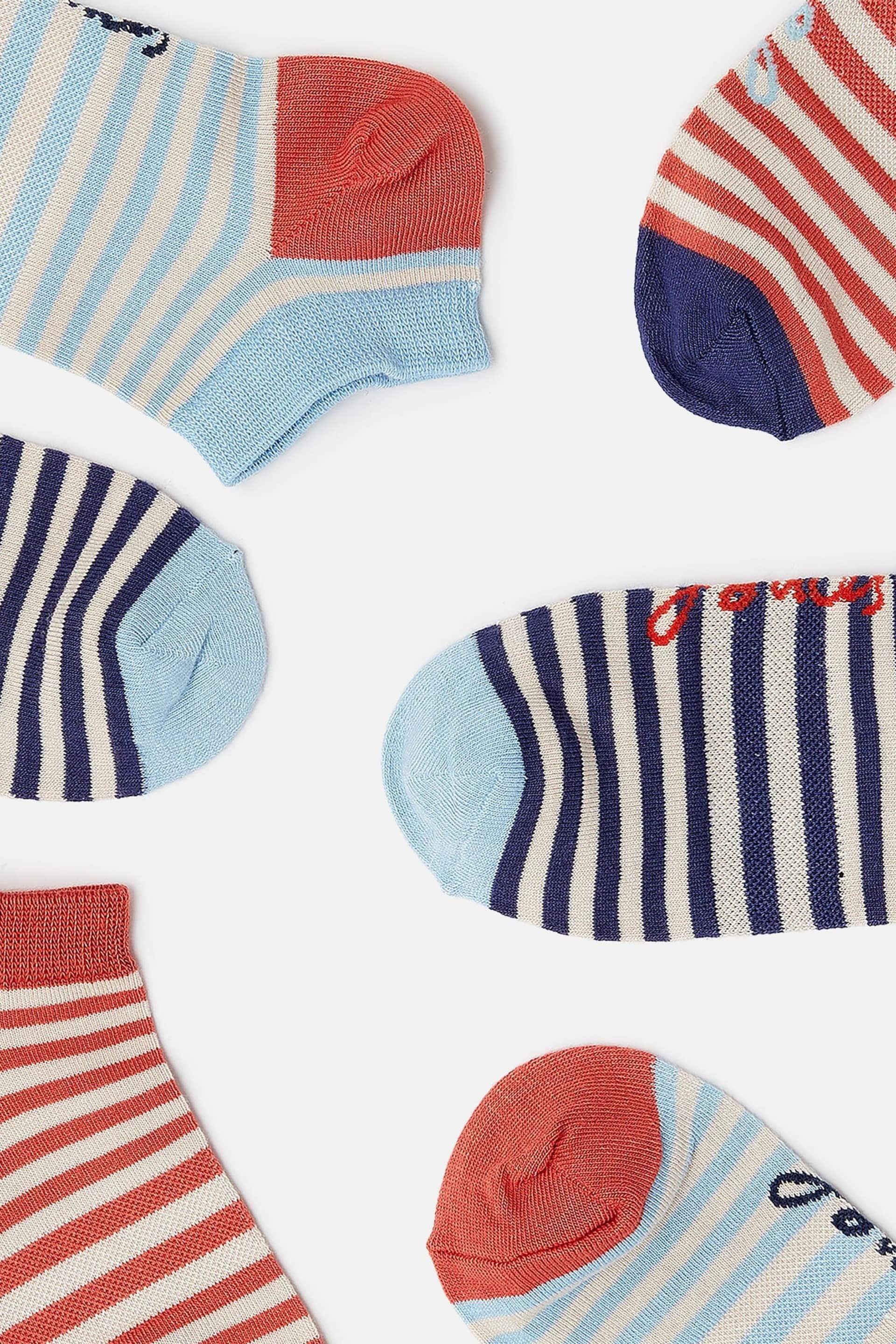 Joules Rilla Blue Striped Trainer Socks (3 Pack) - Image 2 of 3