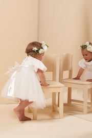 Angel & Rocket White Taffeta Bow Baby Dress - Image 4 of 7