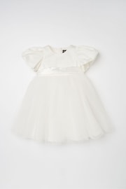 Angel & Rocket White Taffeta Bow Baby Dress - Image 5 of 7