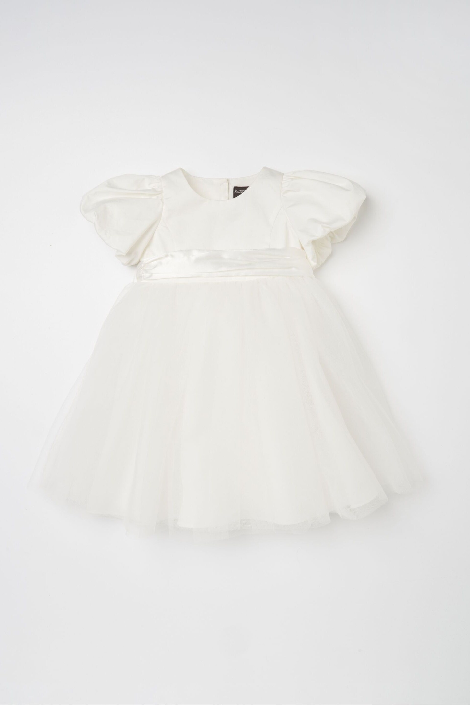Angel & Rocket White Taffeta Bow Baby Dress - Image 5 of 7
