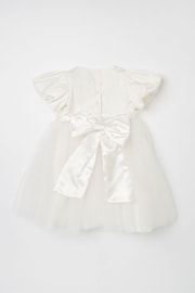 Angel & Rocket White Taffeta Bow Baby Dress - Image 6 of 7