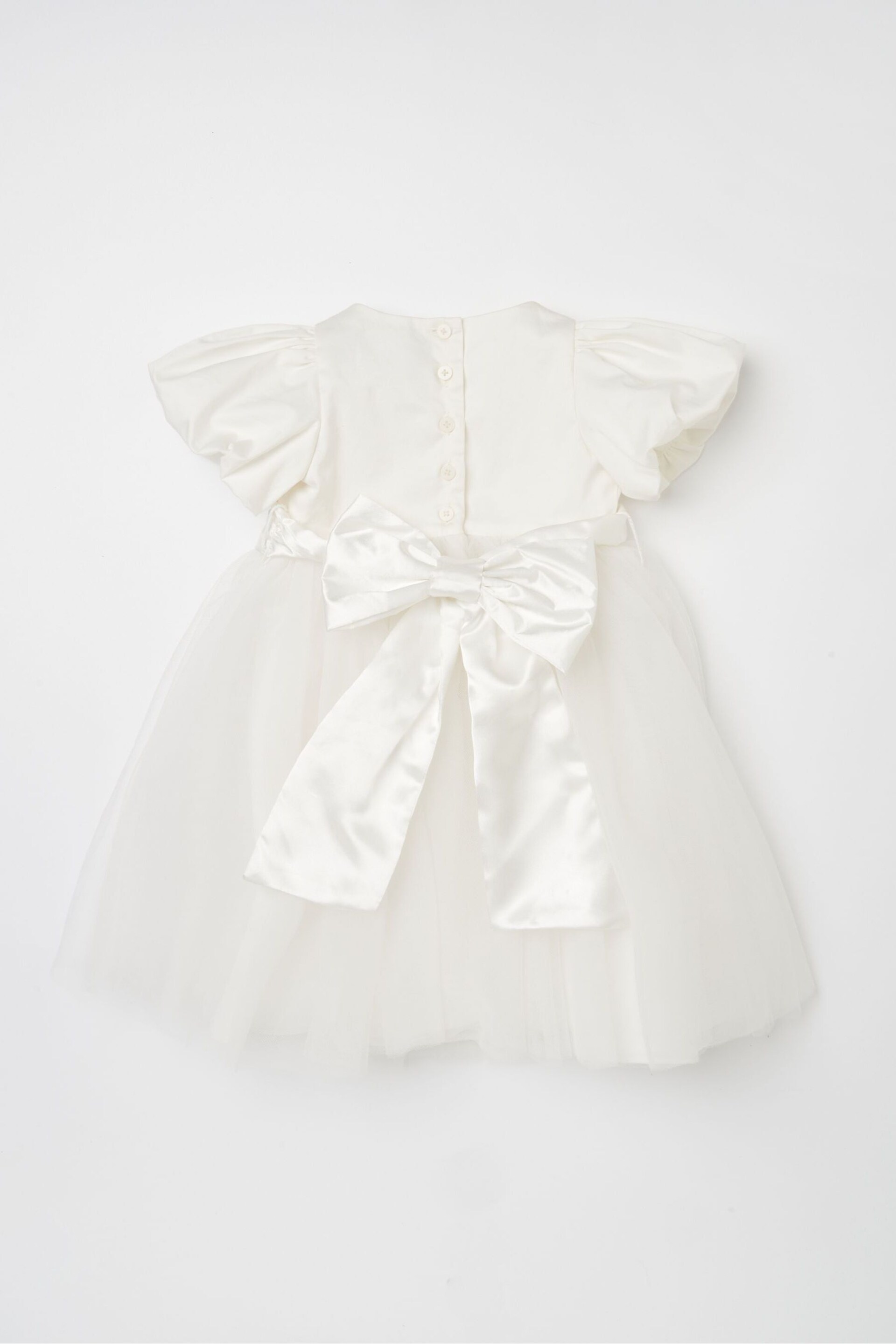 Angel & Rocket White Taffeta Bow Baby Dress - Image 6 of 7