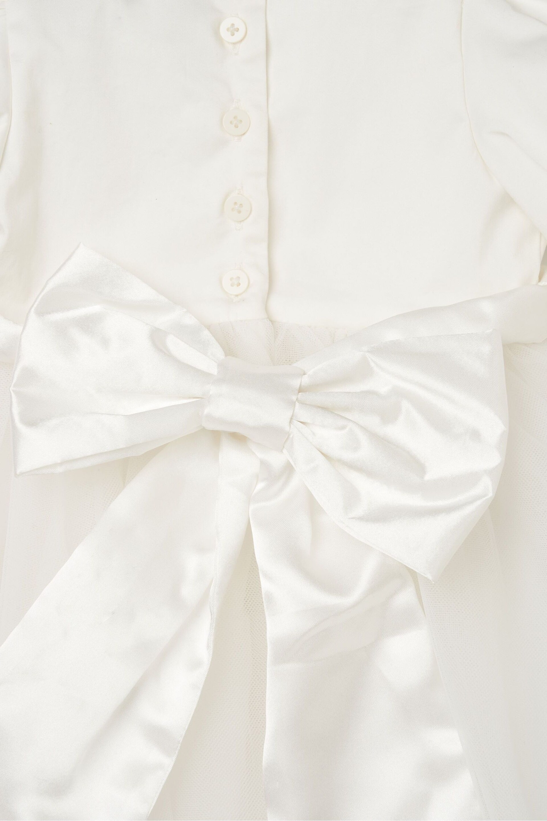 Angel & Rocket White Taffeta Bow Baby Dress - Image 7 of 7