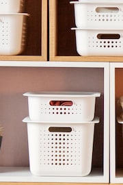 Orthex White Smartstore Set of 3 6L Baskets With Lids - Image 3 of 6