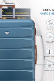 Flight Knight Blue/Tan Medium Hardcase Lightweight Check In Suitcase With 4 Wheels - Image 3 of 7