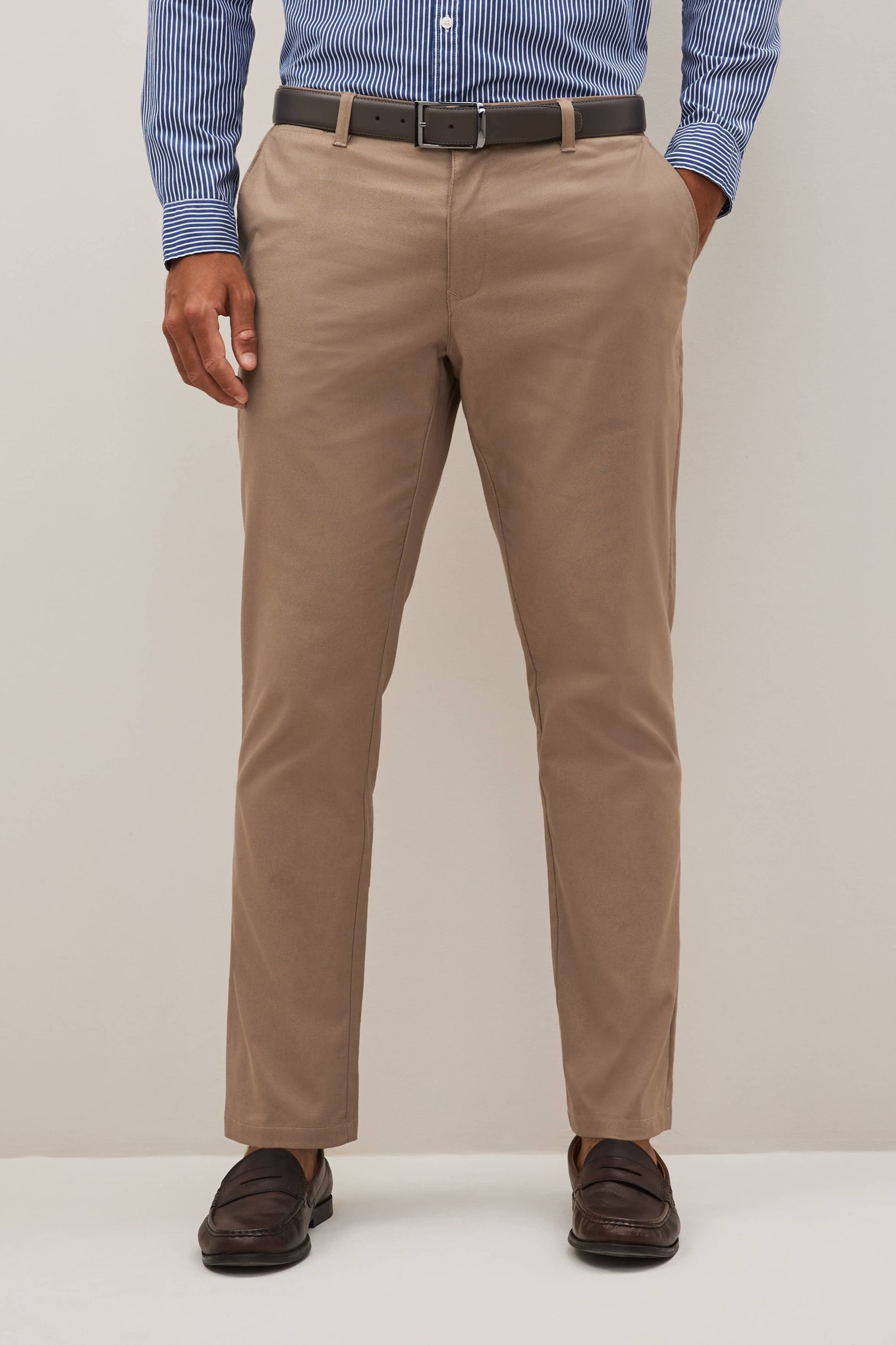 Stone Natural Slim Smart Chino Trousers - Image 1 of 10