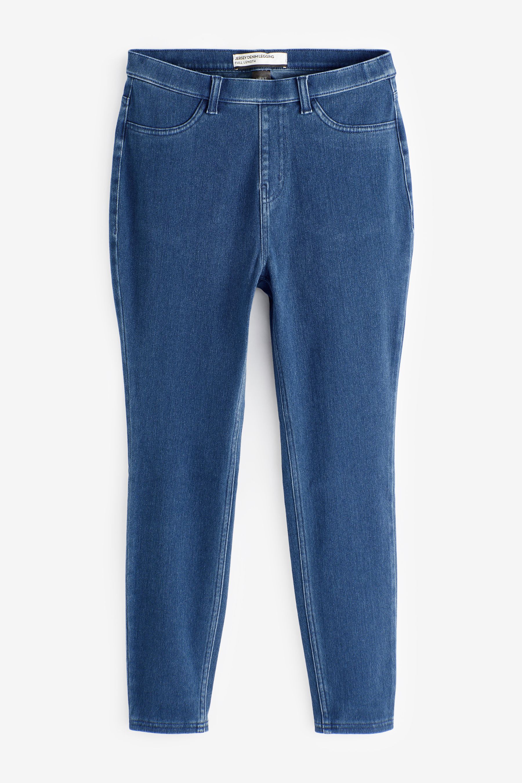 Buy Blue Dark Wash Jersey Denim Leggings from Next Luxembourg