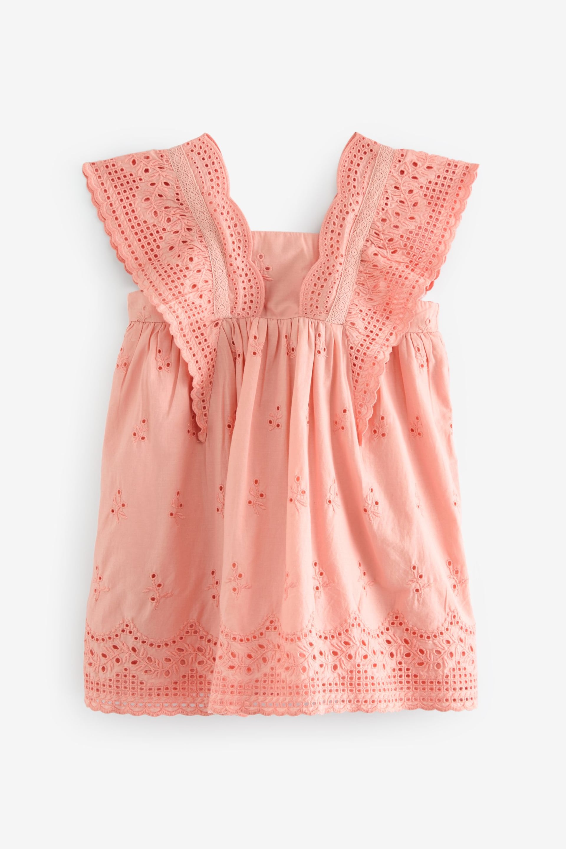 Pink Cotton Broderie Dress (3mths-8yrs) - Image 5 of 8