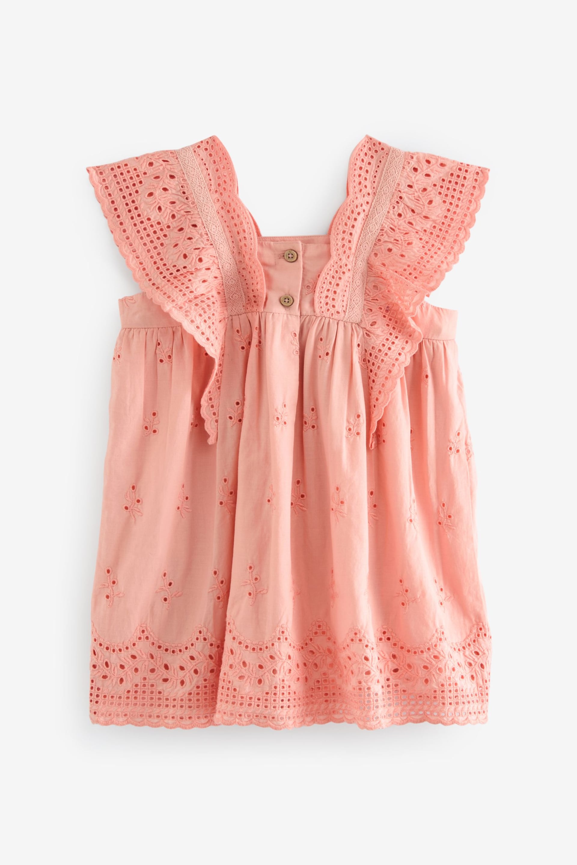 Pink Cotton Broderie Dress (3mths-8yrs) - Image 6 of 8