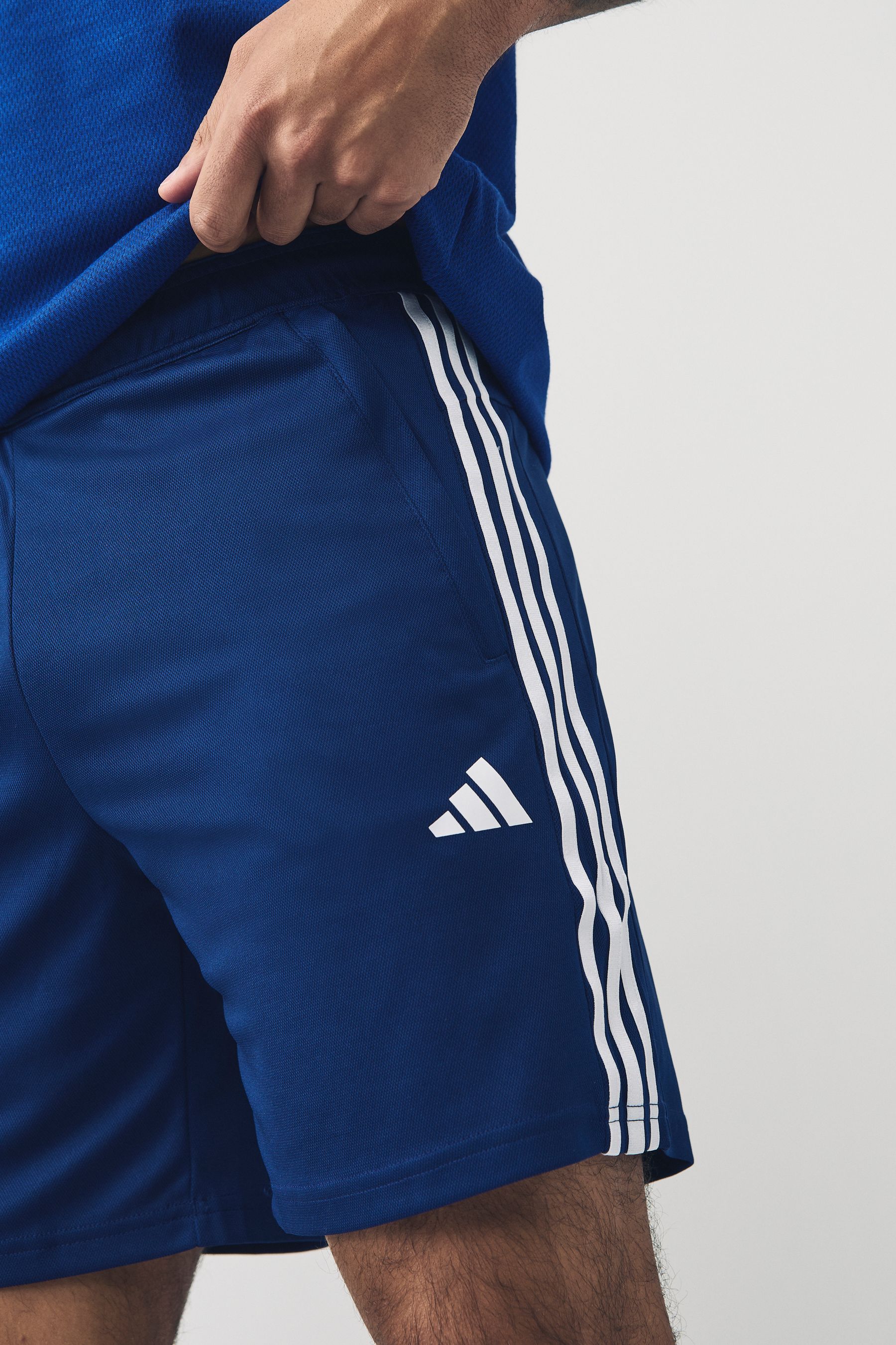 Buy adidas Blue Train Essentials Pique 3 Stripes Training Shorts from the Next UK online shop