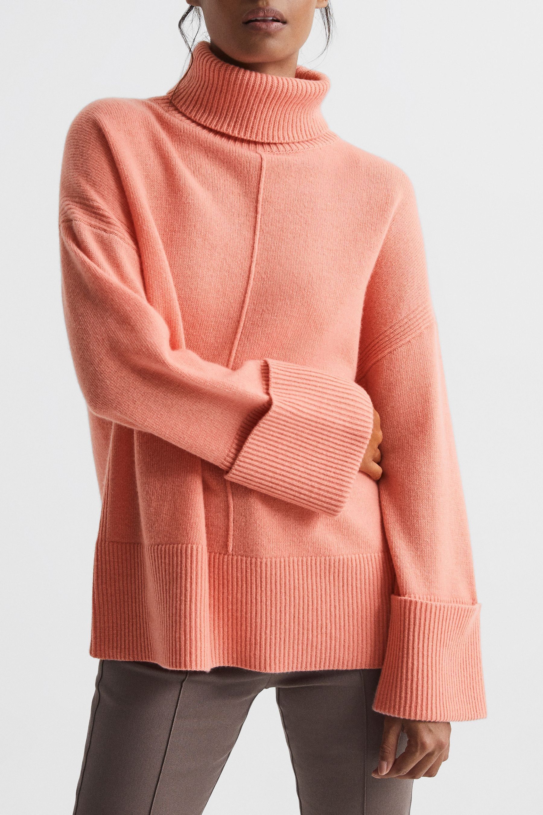 Buy Reiss Pink Sarah Wool Cashmere Roll Neck Jumper from Next Malta