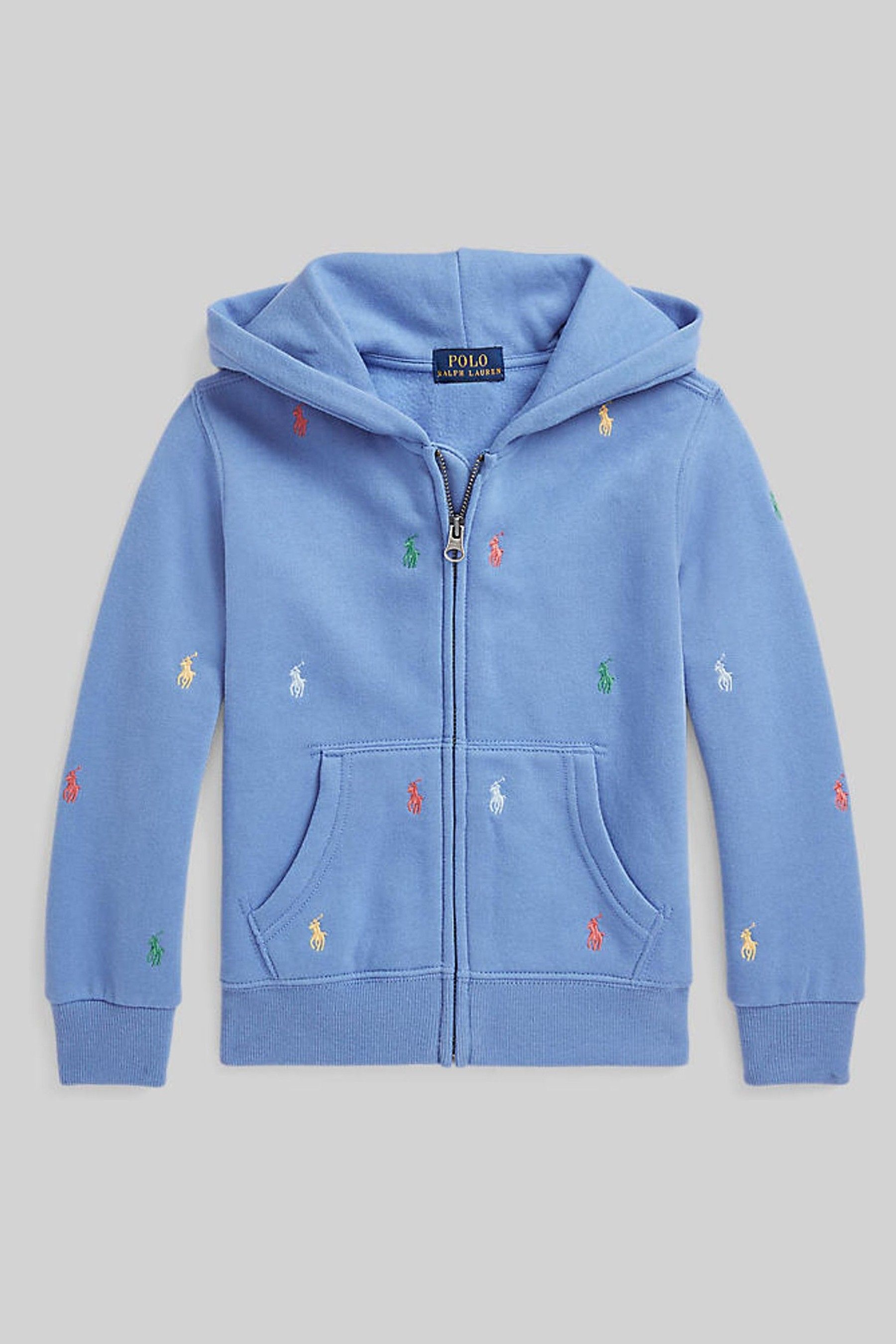 Buy Polo Ralph Lauren Light Blue Logo Print Zip Up Hoodie from Next Luxembourg