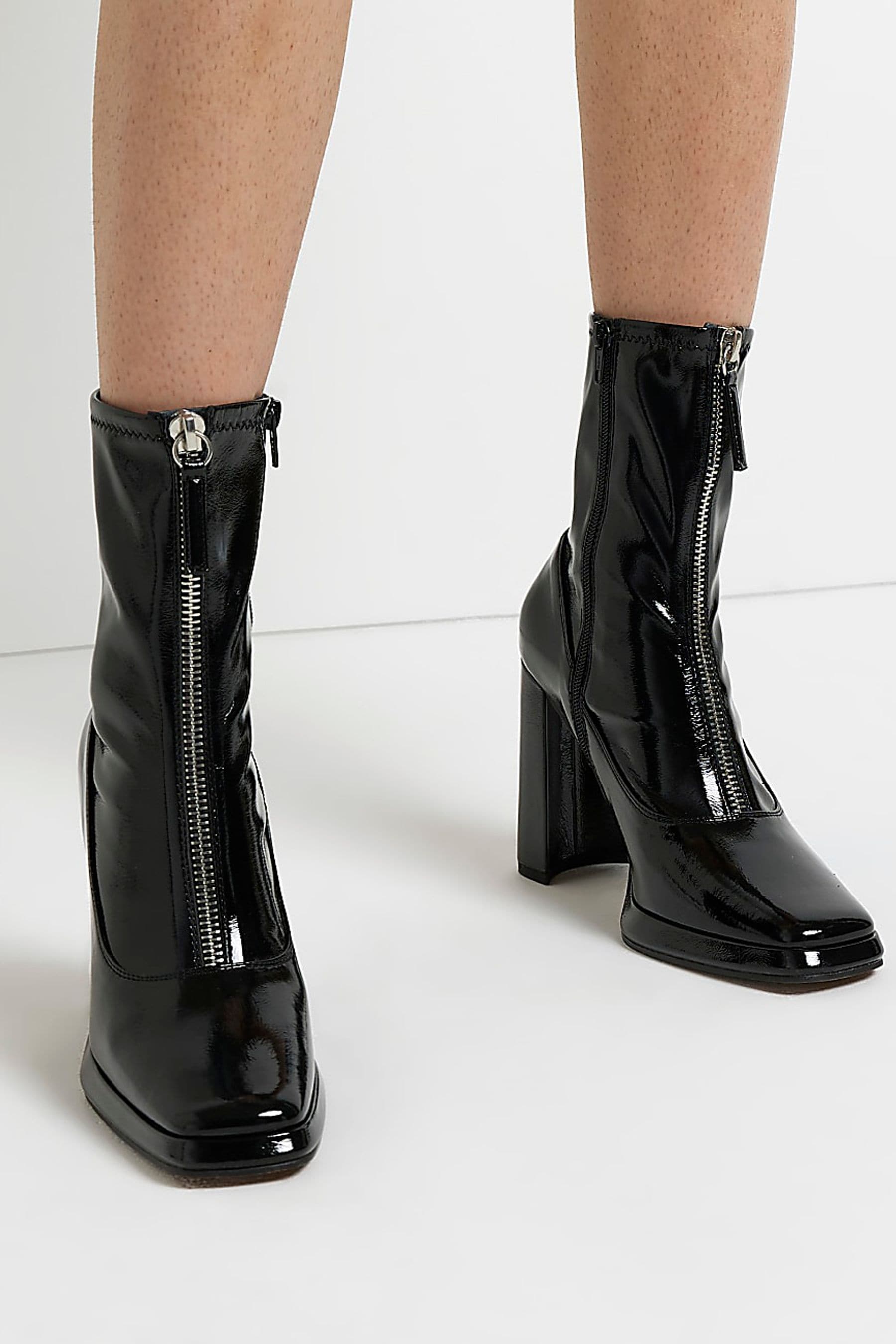 Zip front sock boots top