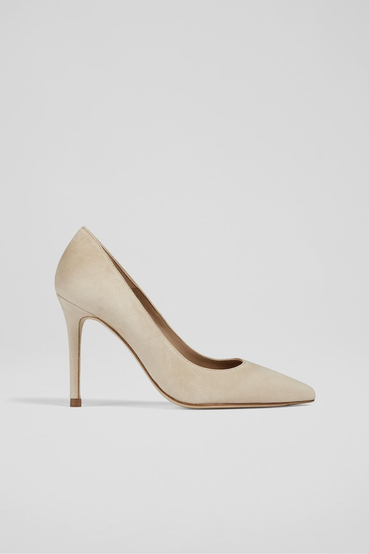 LK Bennett Natural Fern Suede Pointed Courts - Image 1 of 4