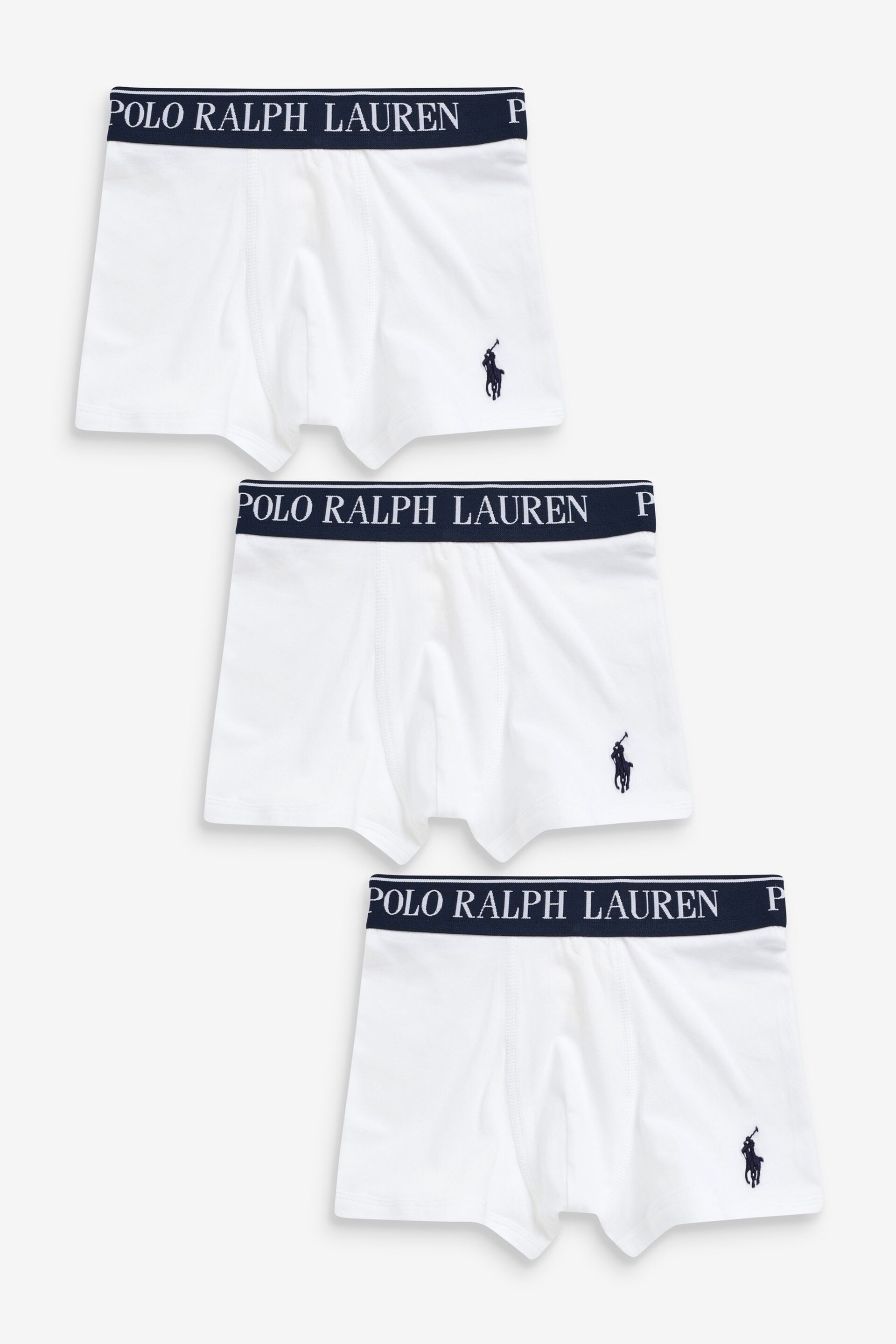 Polo Ralph Lauren Boys White Waistband Boxers 3 Pack - Image 1 of 4