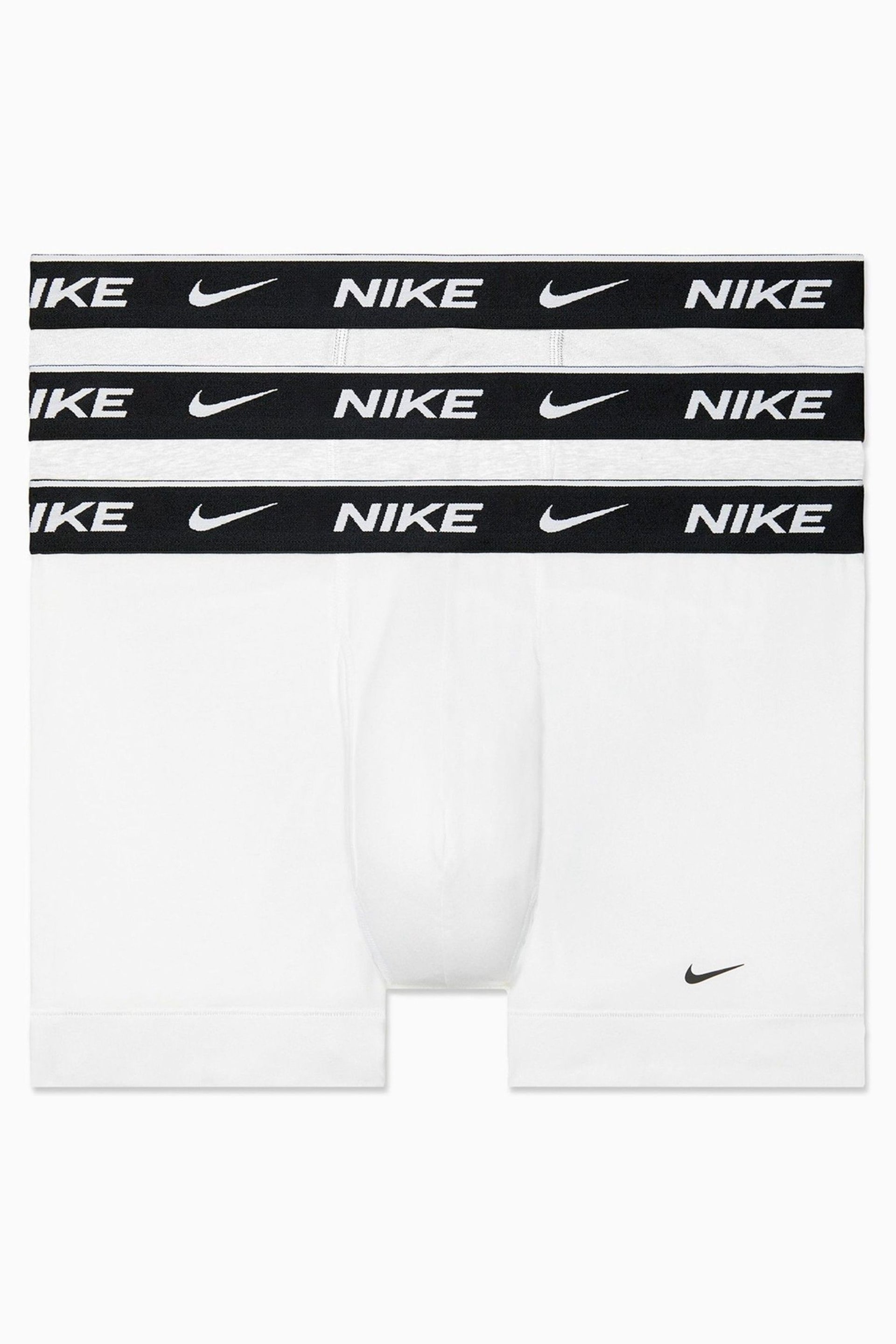 Nike White Everyday Cotton Stretch Trunks 3 Pack - Image 1 of 4