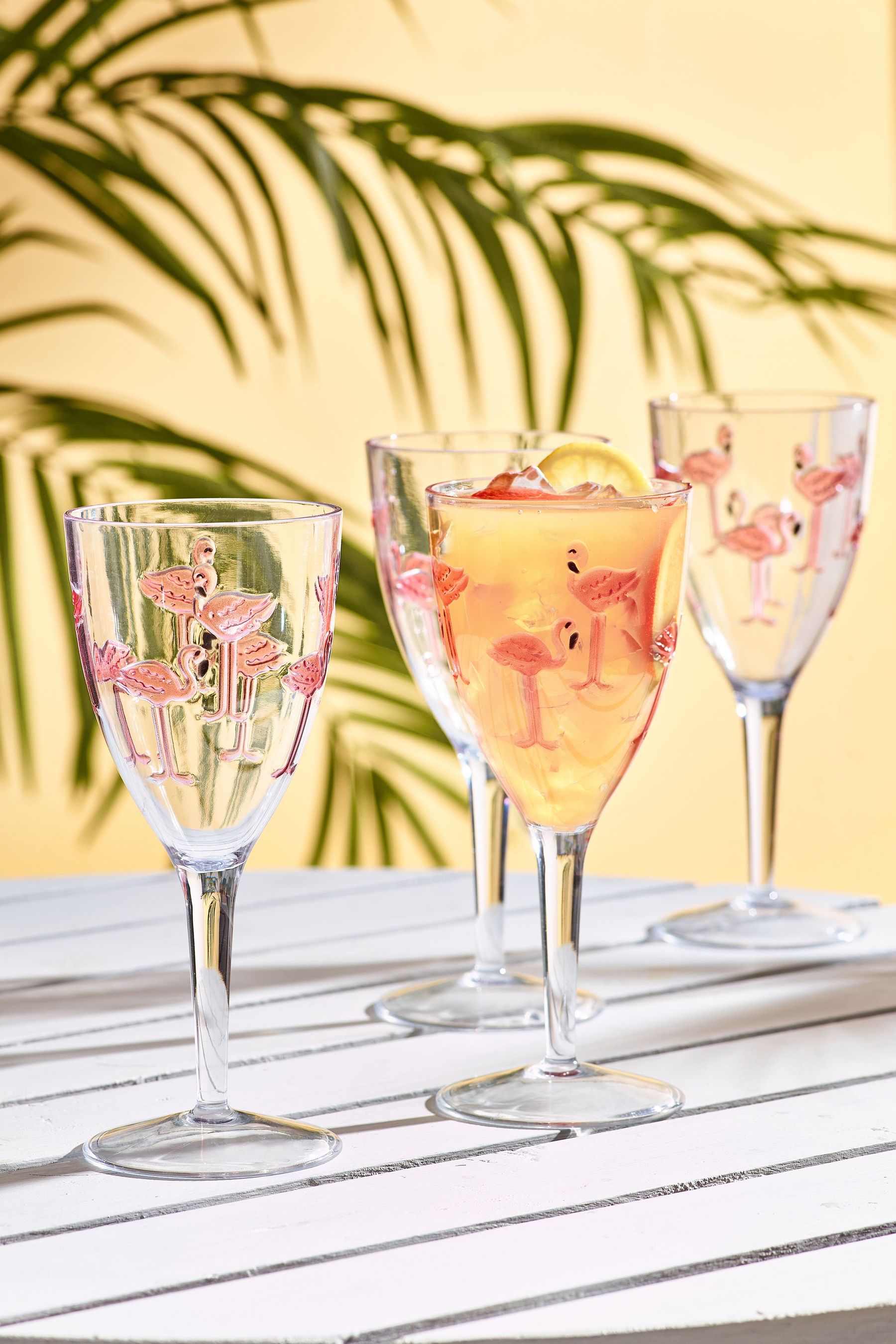 Buy Pink Flamingo Plastic Picnicware Set of 4 Wine Glasses from Next Ireland