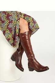 Jones Bootmaker Slim Fit Rachel Rider Brown Boots - Image 1 of 6