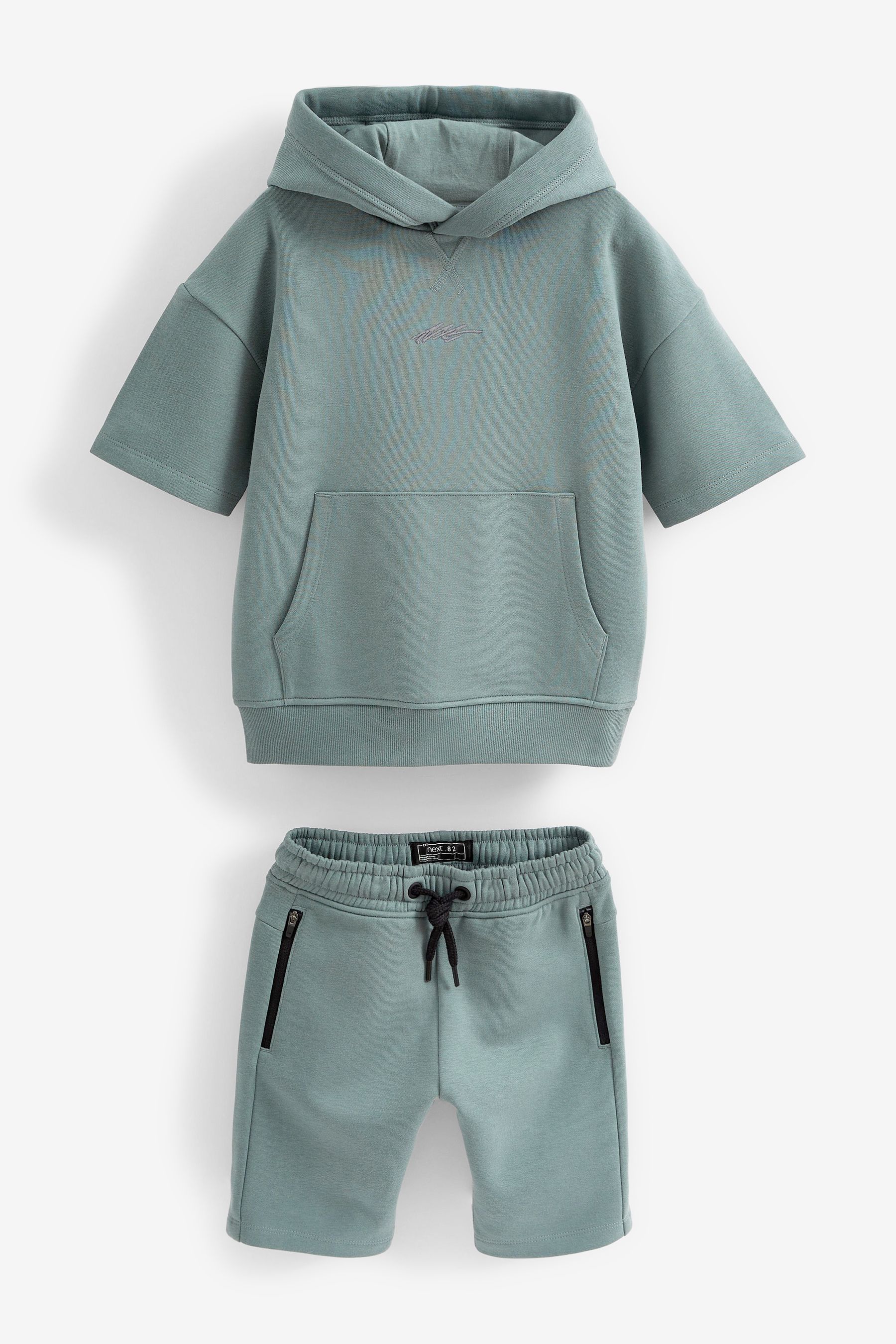 Grey short sleeve hoodie hot sale