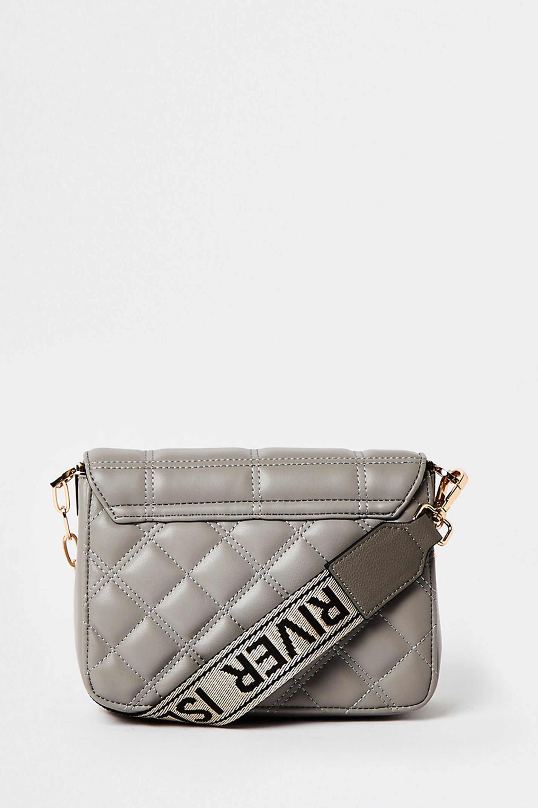 Grey quilted crossbody bag sale