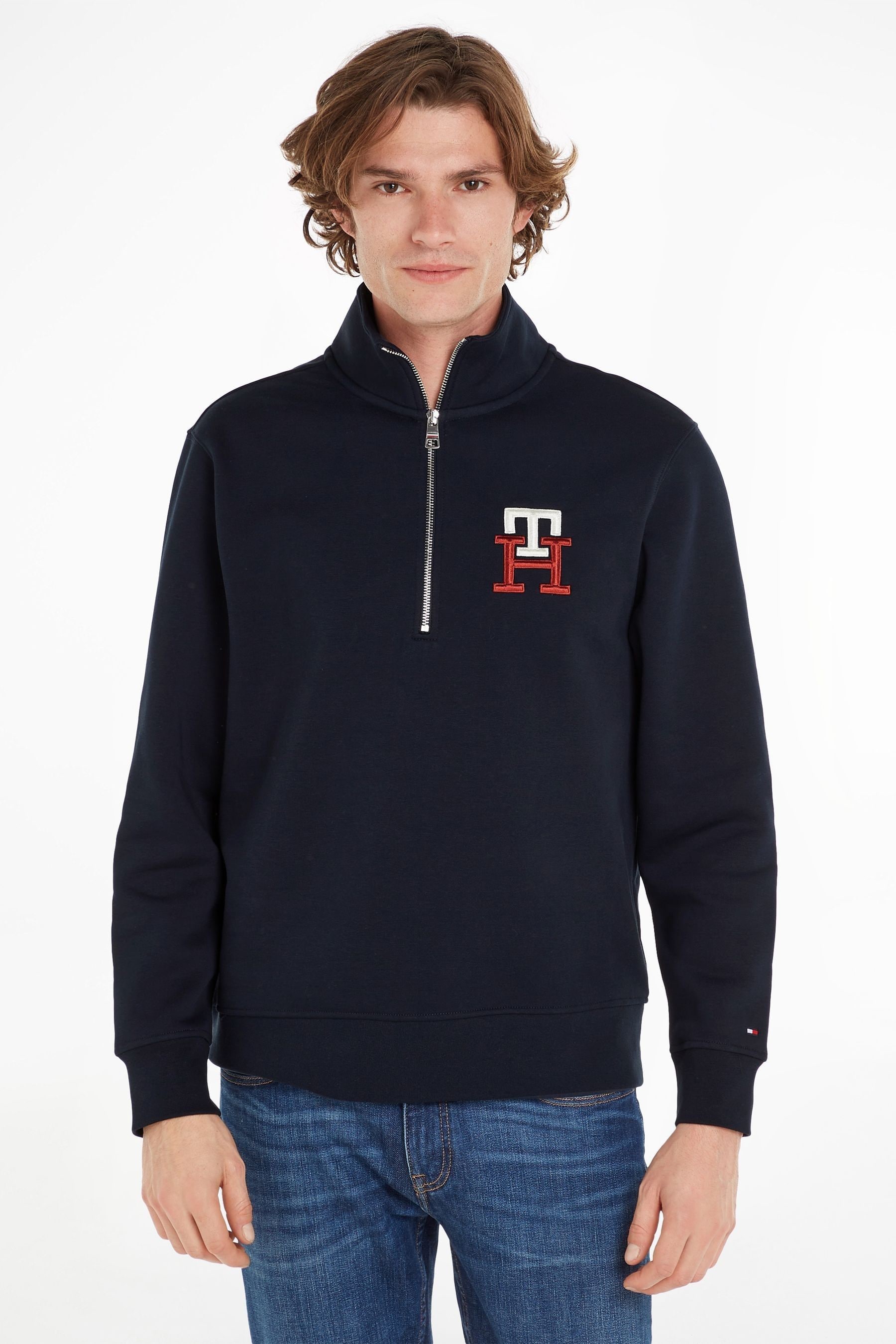 Pull demi zippé tommy hilfiger hot sale