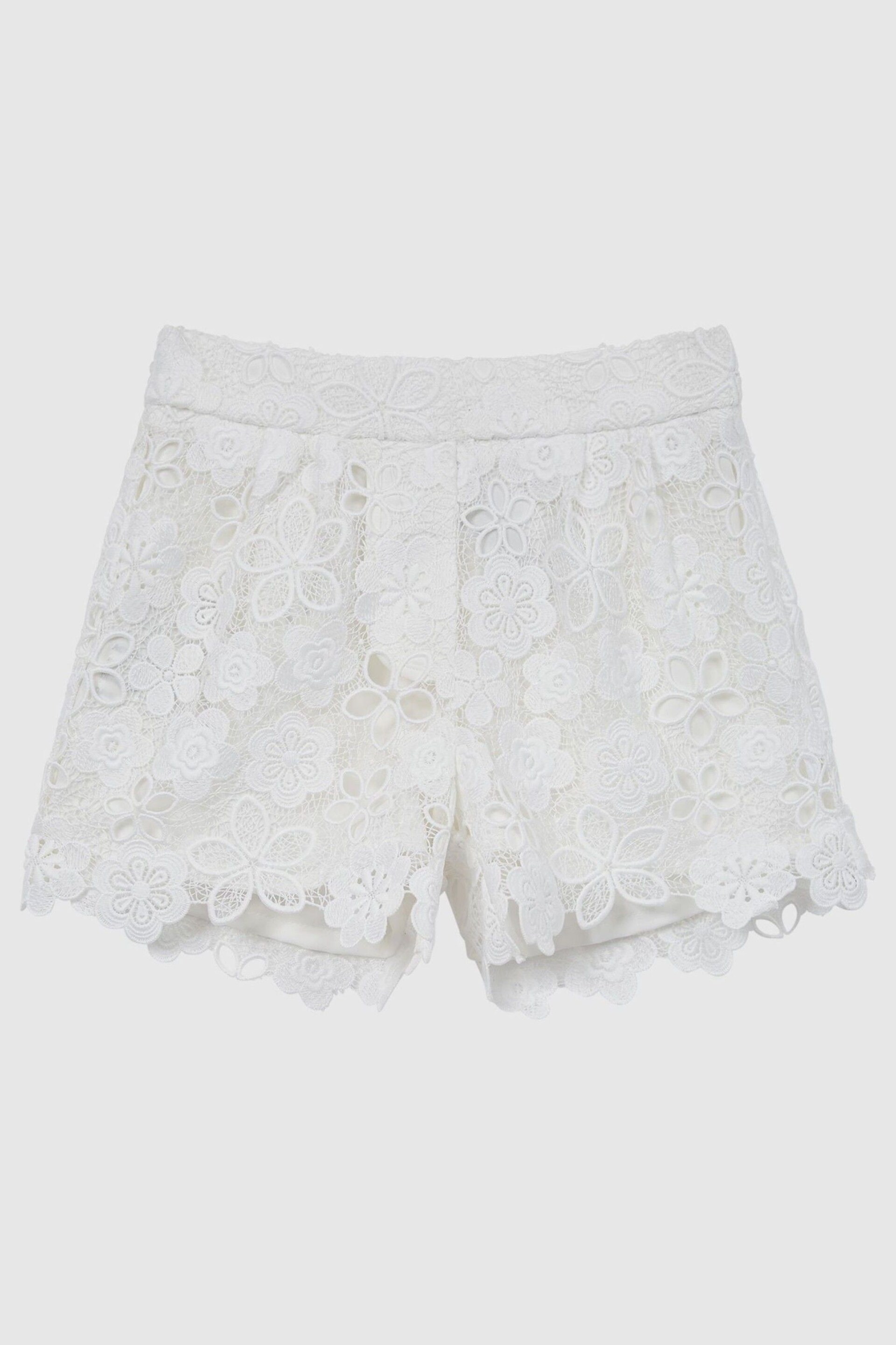 Reiss Ivory Skylar Junior Lace Shorts - Image 2 of 6