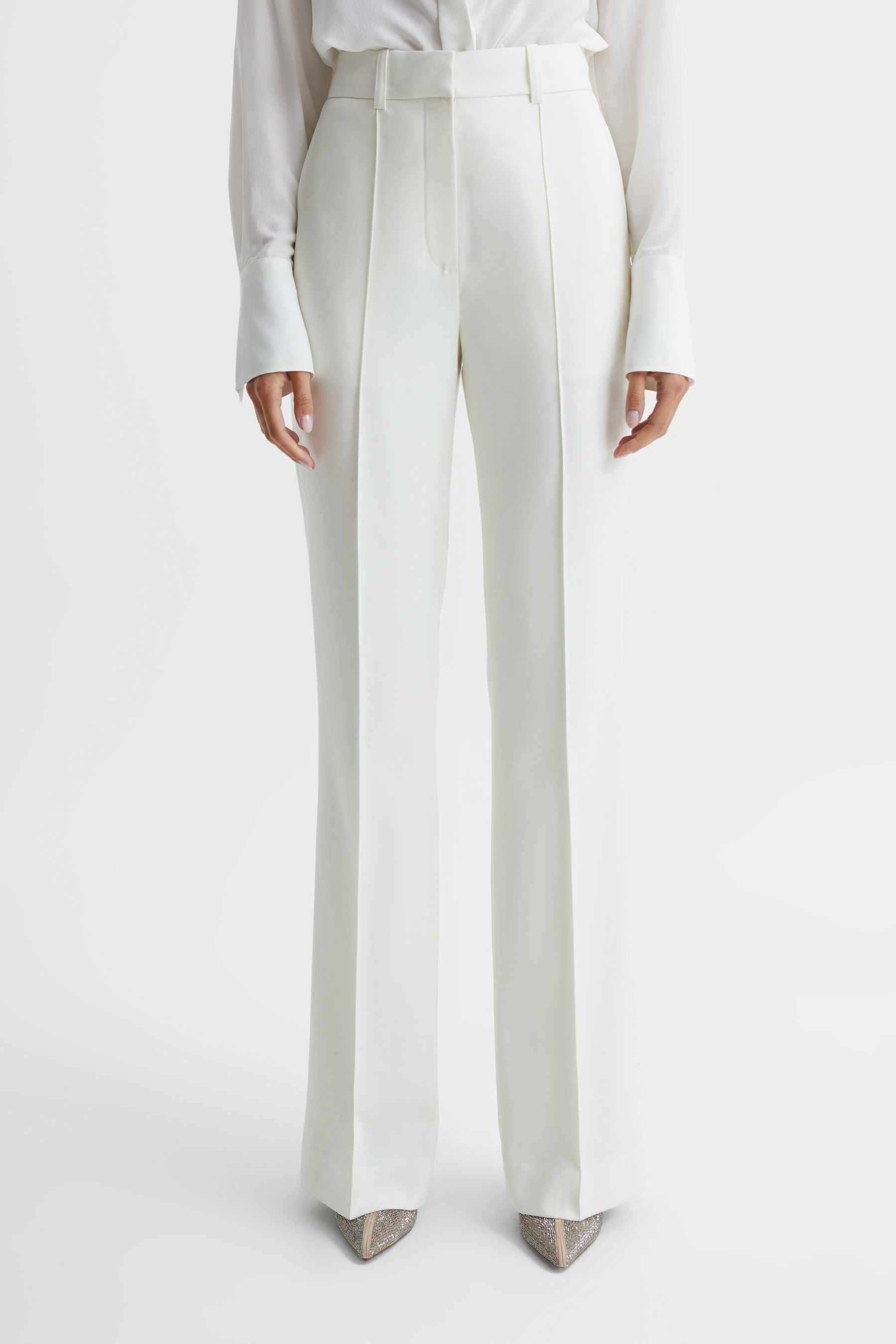 White tuxedo pants for women top