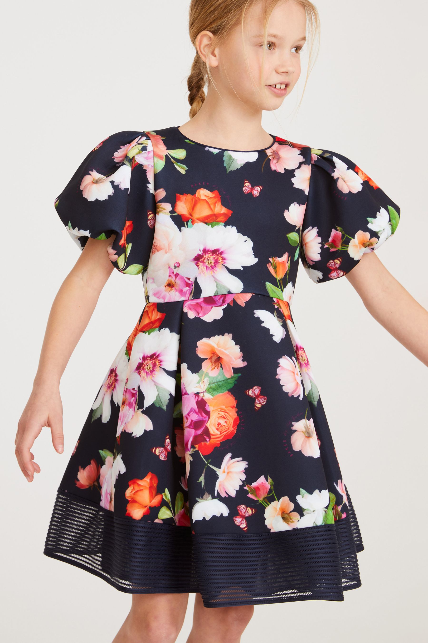 Buy Baker by Ted Baker Navy Blue Floral Scuba Dress from Next Luxembourg