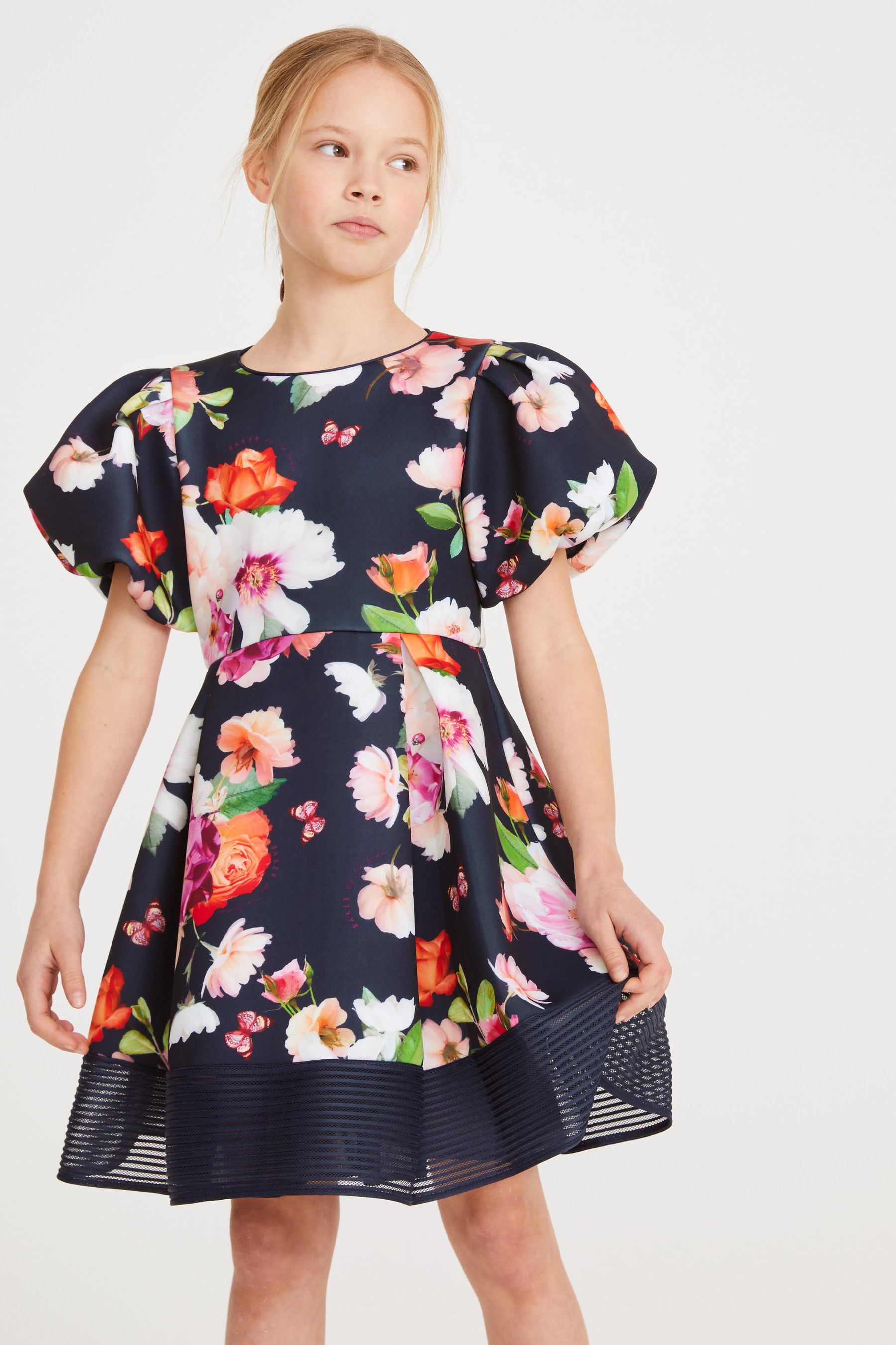Buy Baker by Ted Baker Navy Blue Floral Scuba Dress from Next Luxembourg