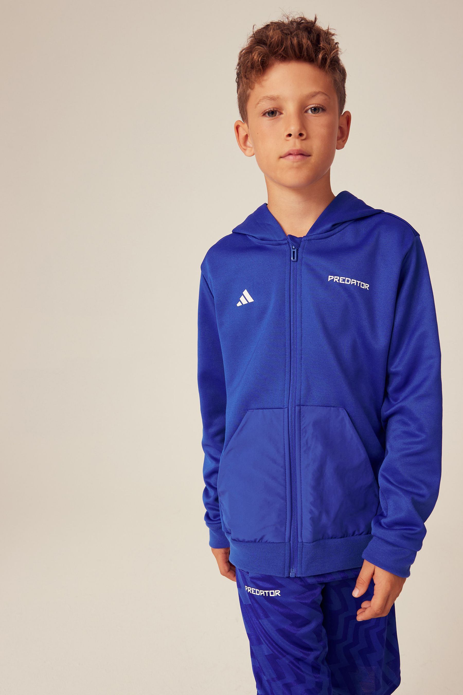 Buy adidas Blue Football Inspired Junior Predator Full Zip Hoodie from Next Luxembourg