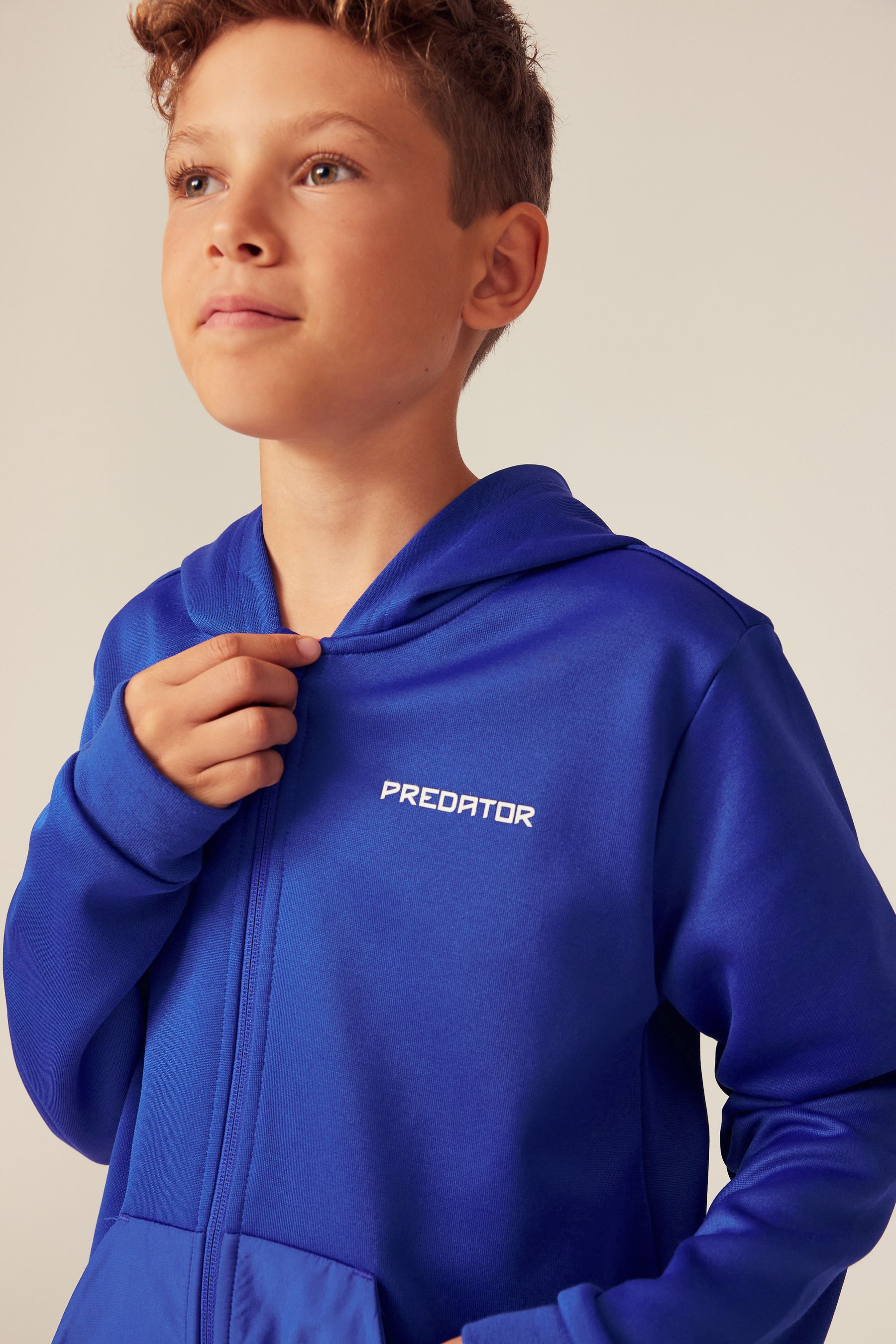 Buy adidas Blue Blue Football Inspired Junior Predator Full Zip Hoodie from Next Luxembourg