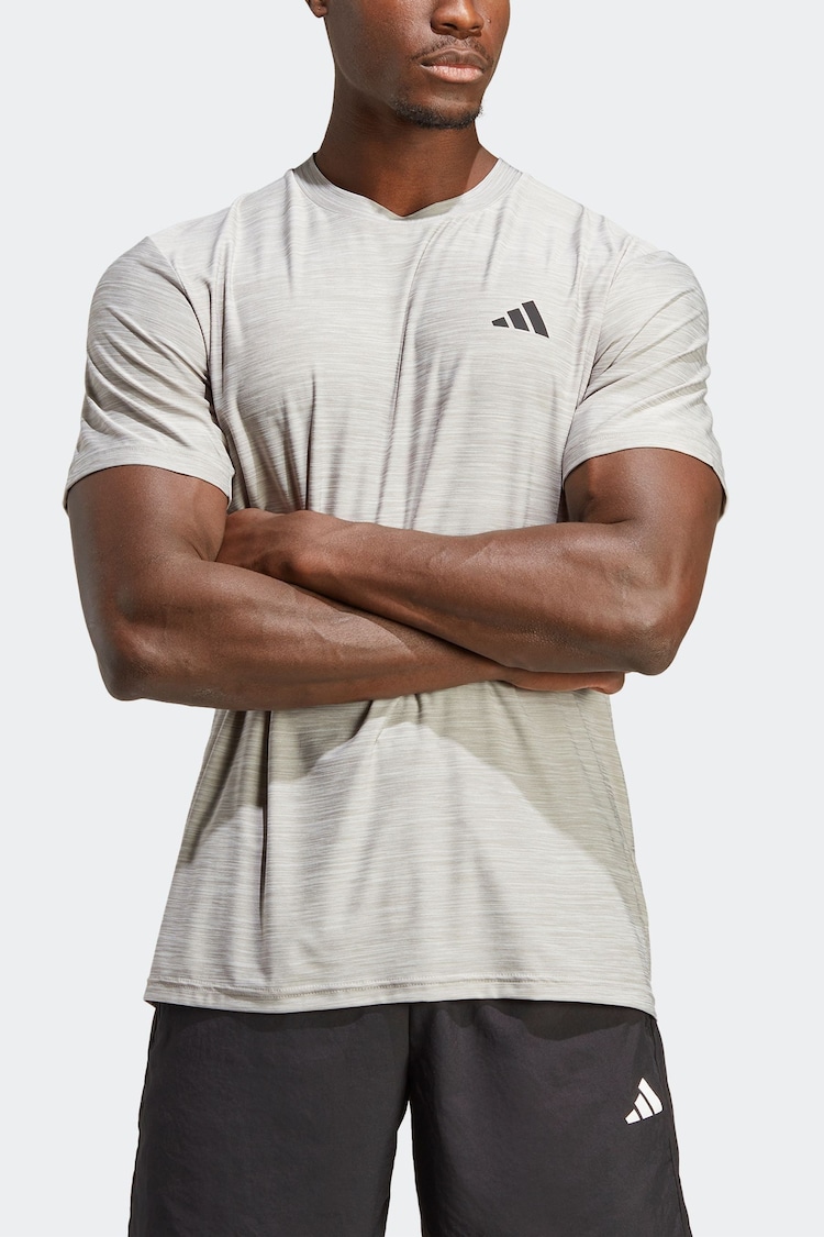 adidas Light Grey Train Essentials Stretch Training T-Shirt - Image 2 of 7