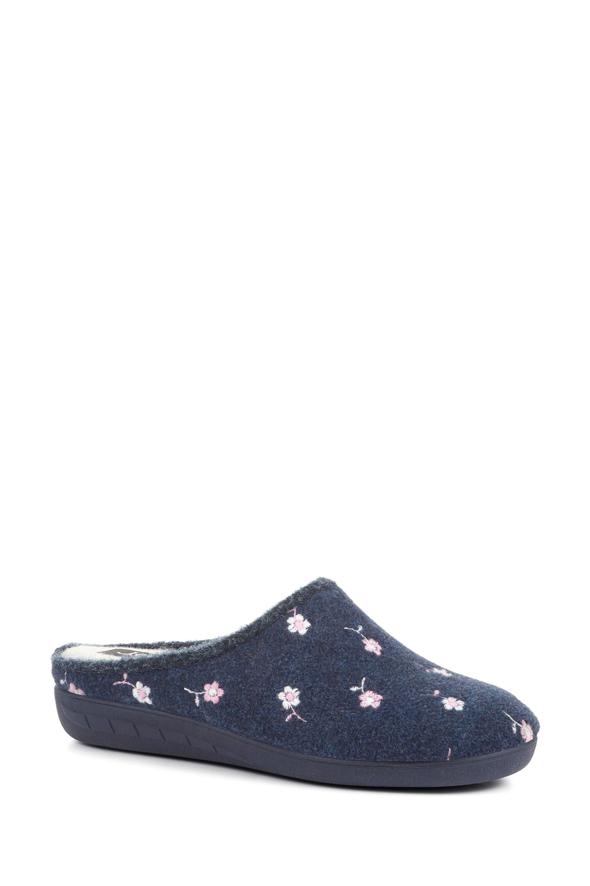 Jones Bootmaker Blue Elodia Embroidered Slipper Clogs - Image 2 of 5