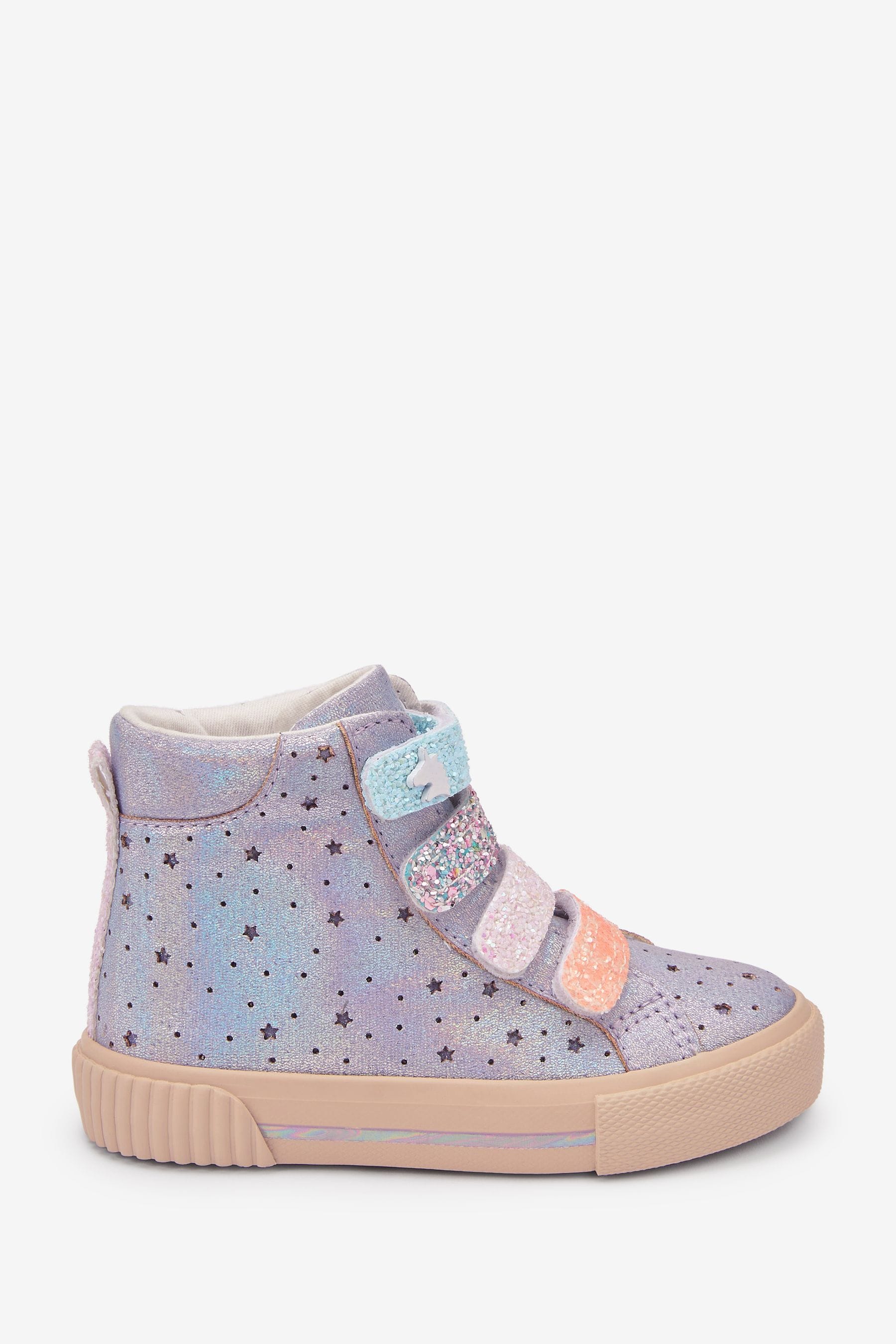 Buy Purple Metallic Glitter High Top Trainers from Next Luxembourg
