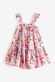 Pink Floral Printed Tiered Dress (3-16yrs) - Image 5 of 5