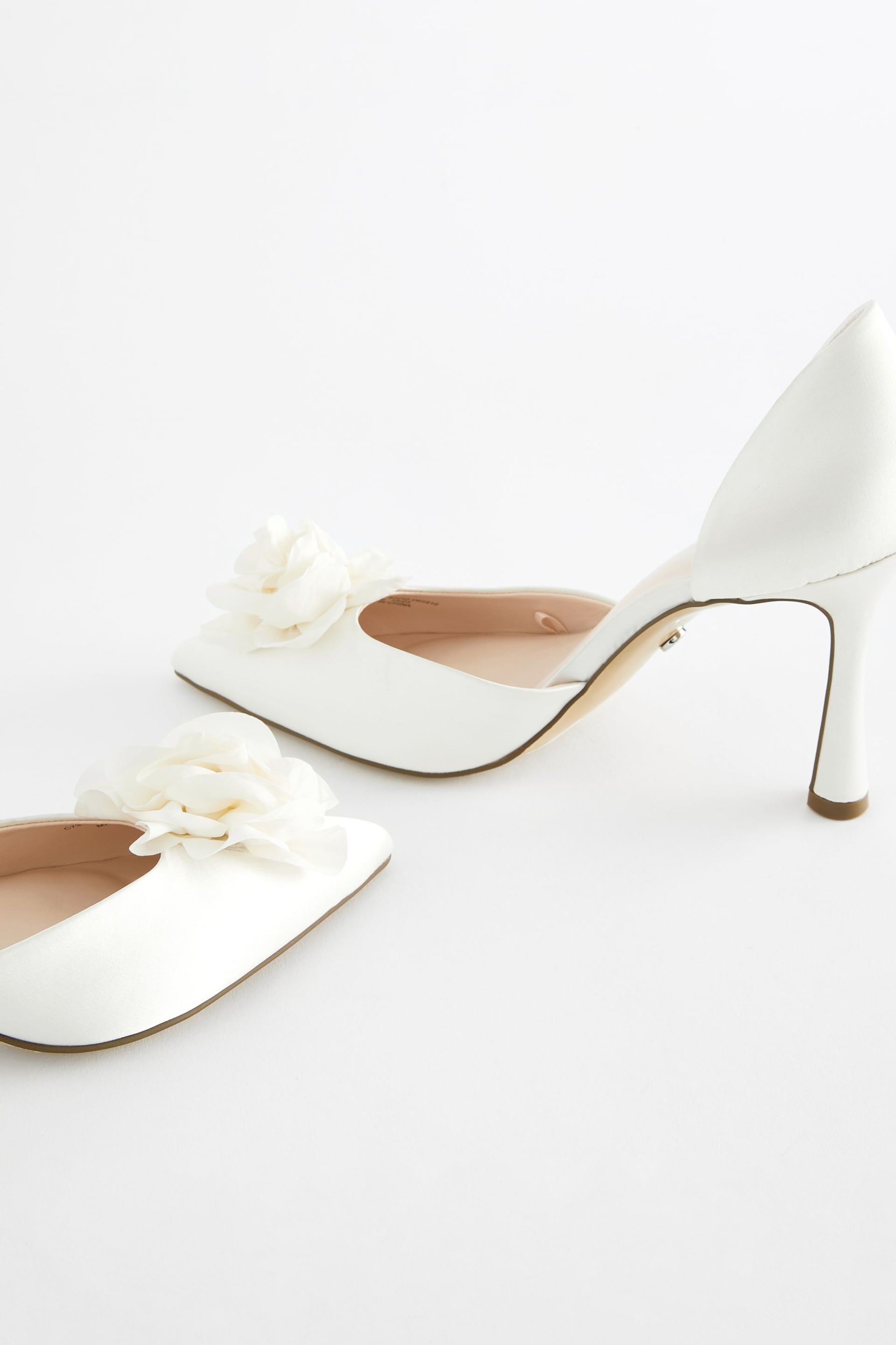 Ivory Forever Comfort® Wedding Corsage Satin High Heels Bridal Shoes - Image 9 of 10