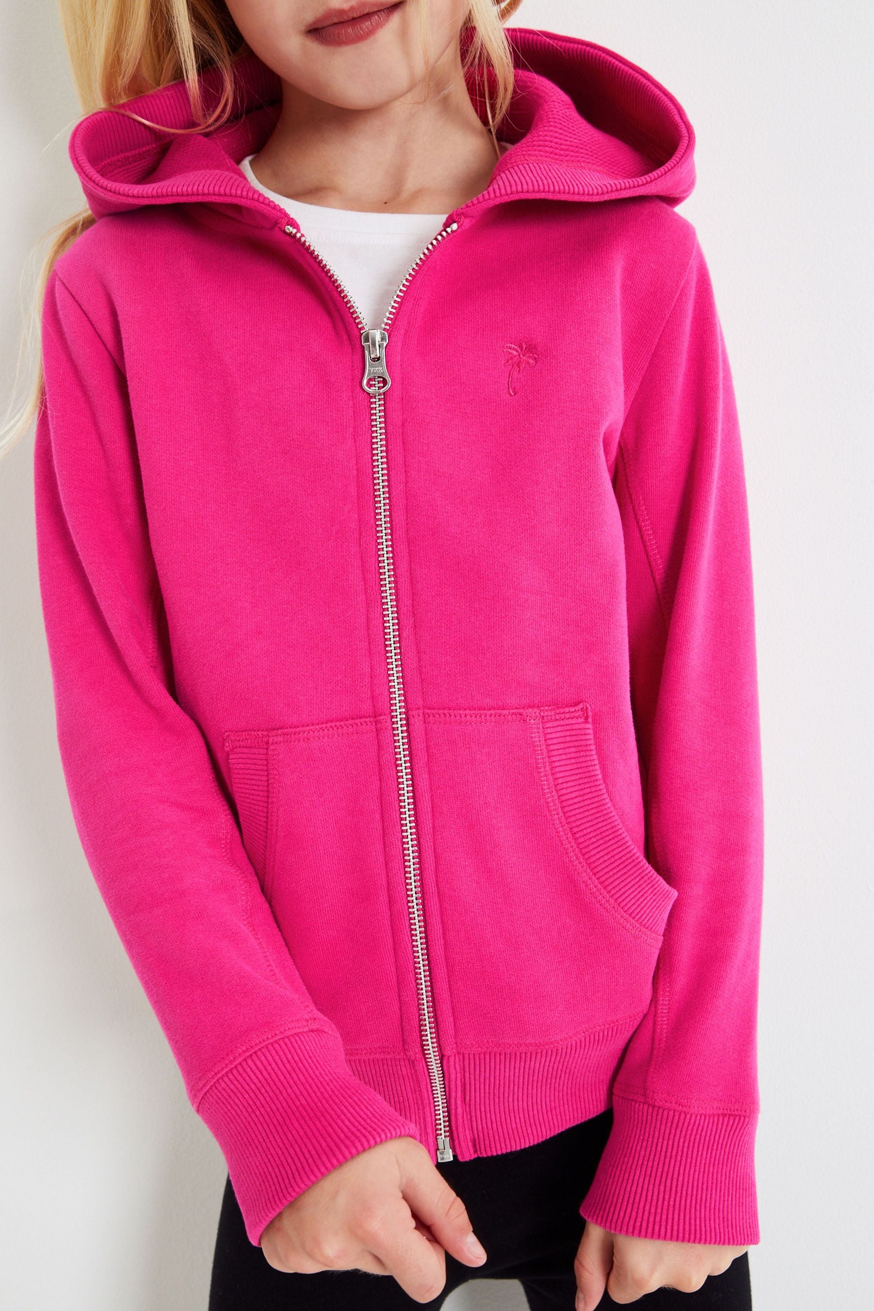 Hot pink zip up jacket online