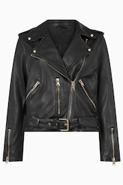 AllSaints Black Crome Balfern Biker Jacket - Image 7 of 7