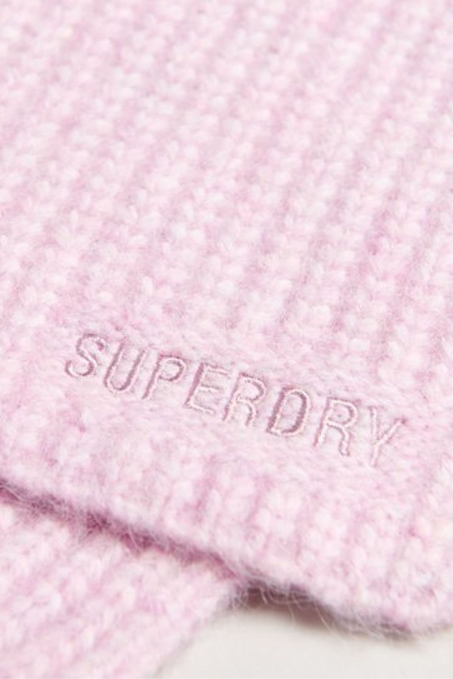 Superdry Pink Essential Ribbed Scarf - Image 3 of 3