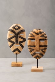 Fifty Five South White Bantu Tribal Wooden Sculpture - Image 1 of 4