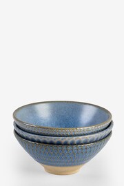 Set of 3 Blue Reactive Glaze Nibble and Dip Bowls - Image 6 of 6