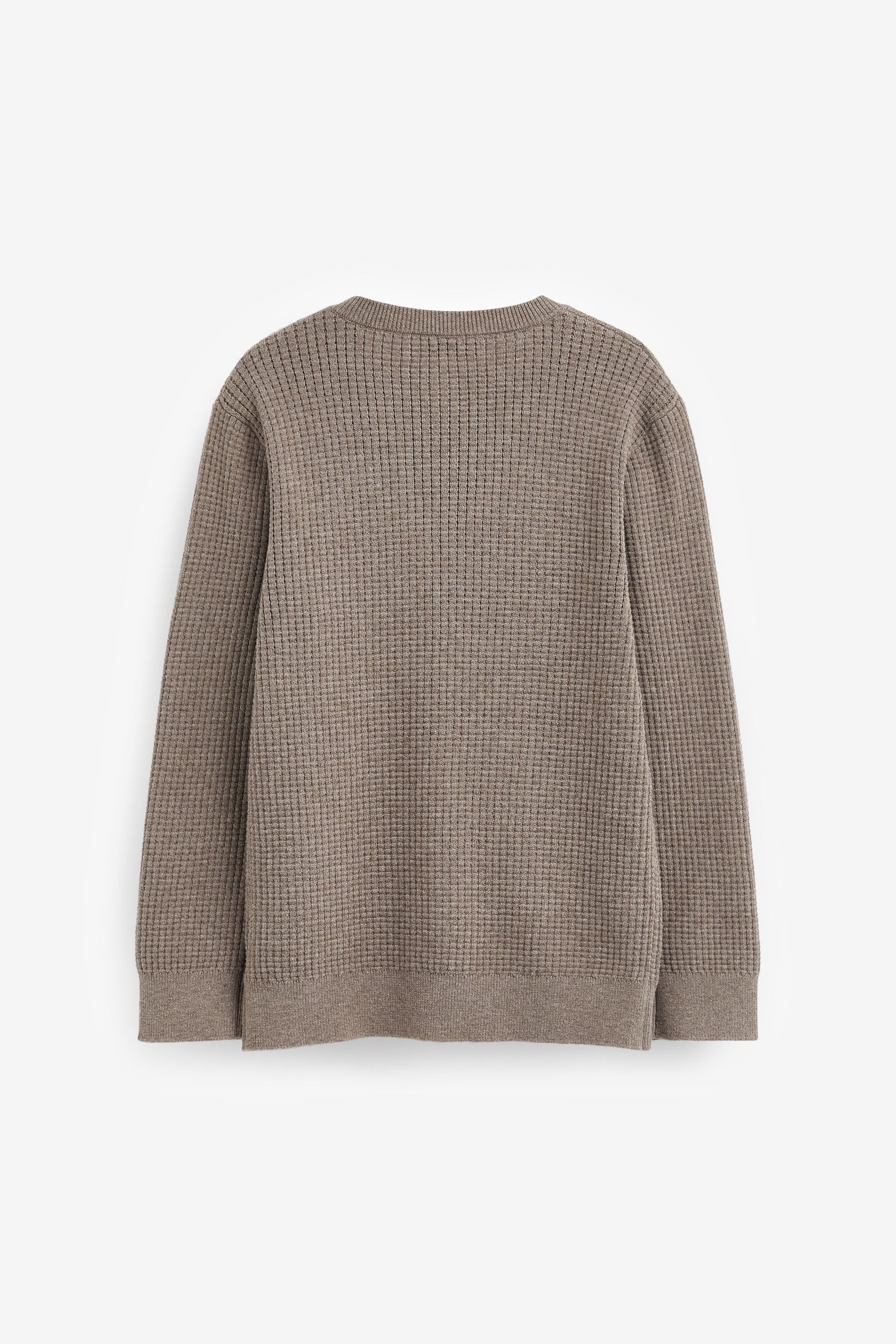 Taupe Brown Henley Crew Jumper (3-16yrs) - Image 2 of 2