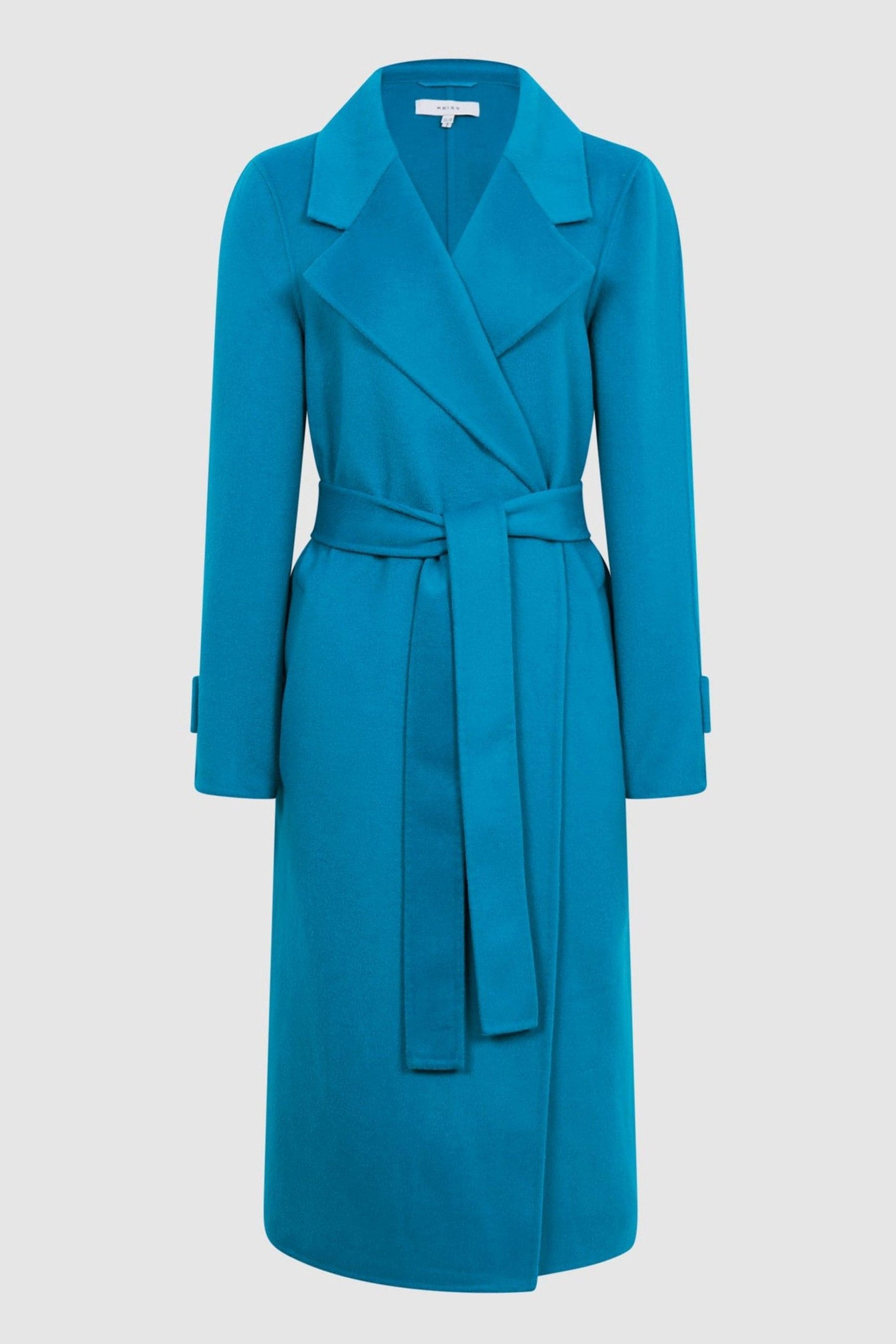 Buy Reiss Blue Agnes Belted Blindseam Wool Longline Coat from the Next UK online shop