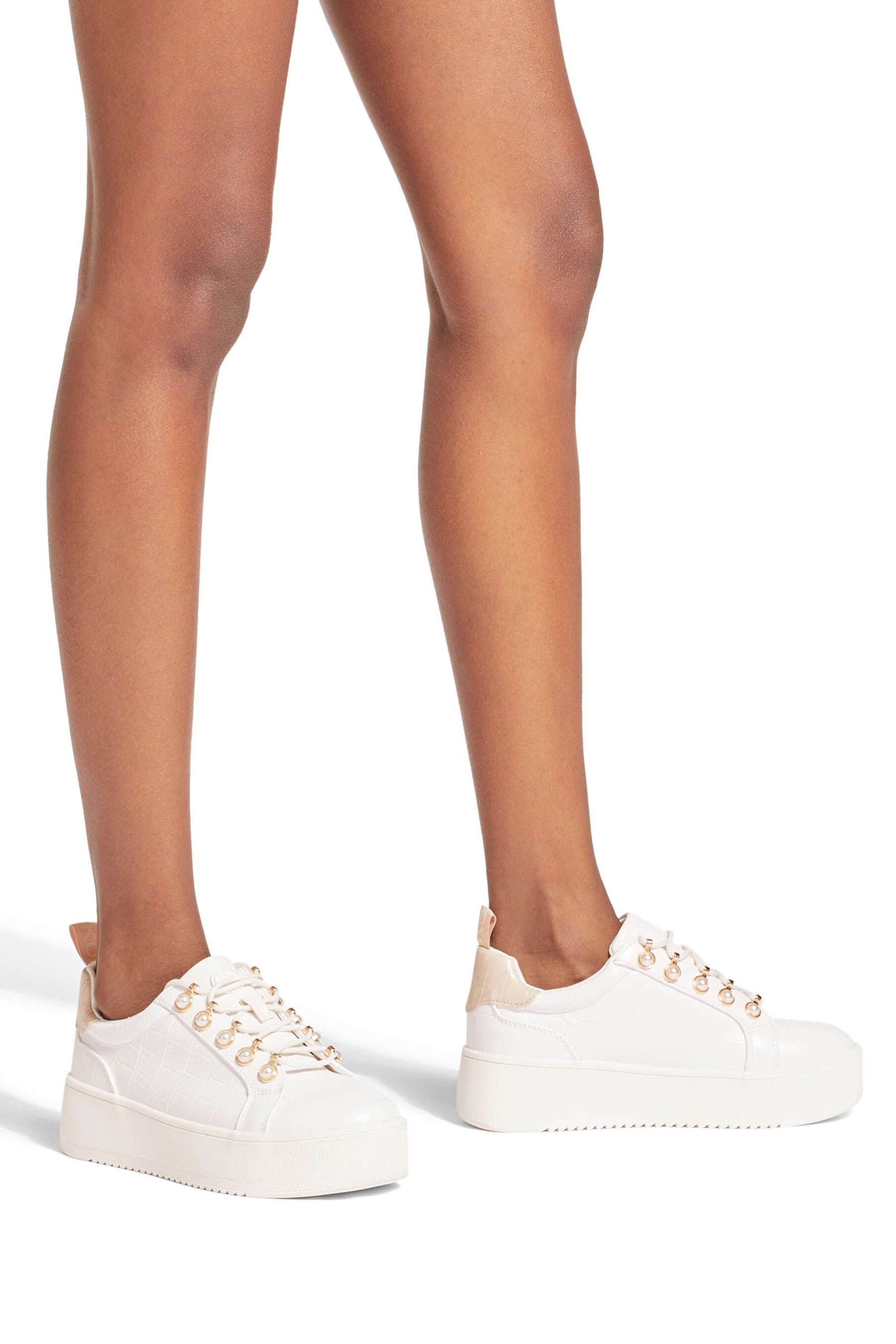 Kurt geiger womens white trainers deals