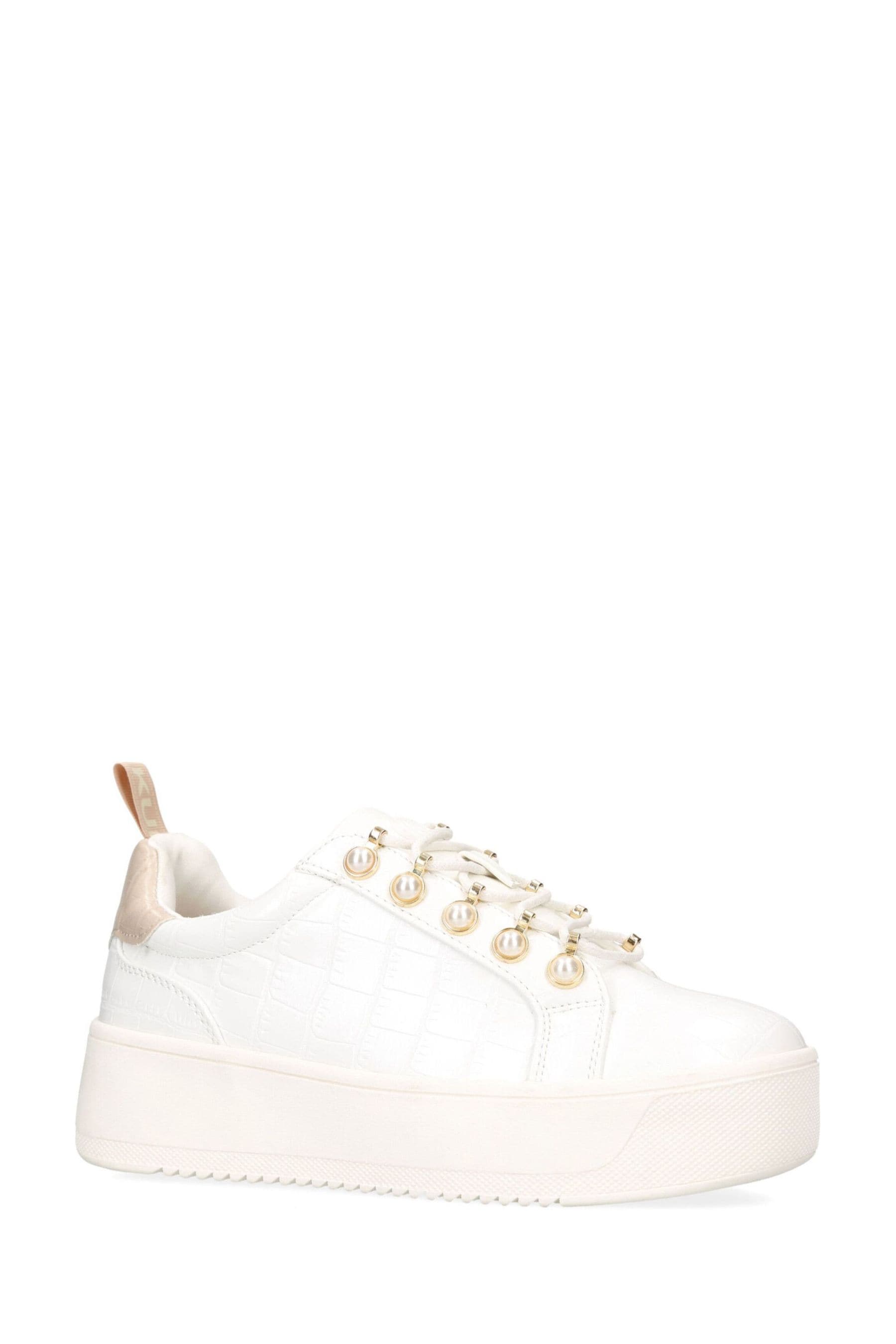 Kurt geiger white platform trainers online