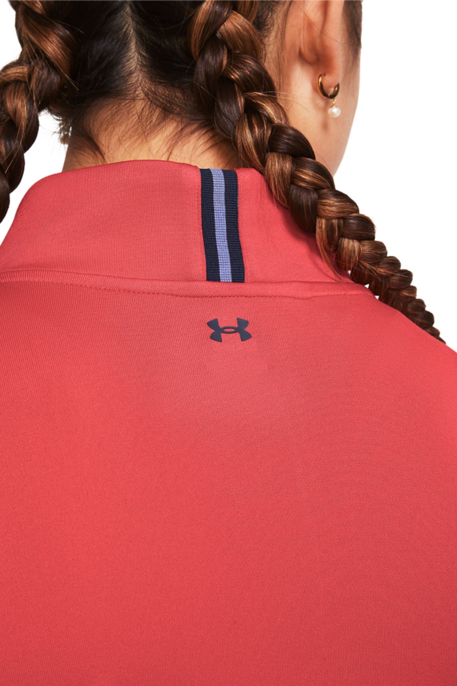 Under Armour Red/Navy Play Off 1/4 Zip Sweat Top - Image 3 of 5