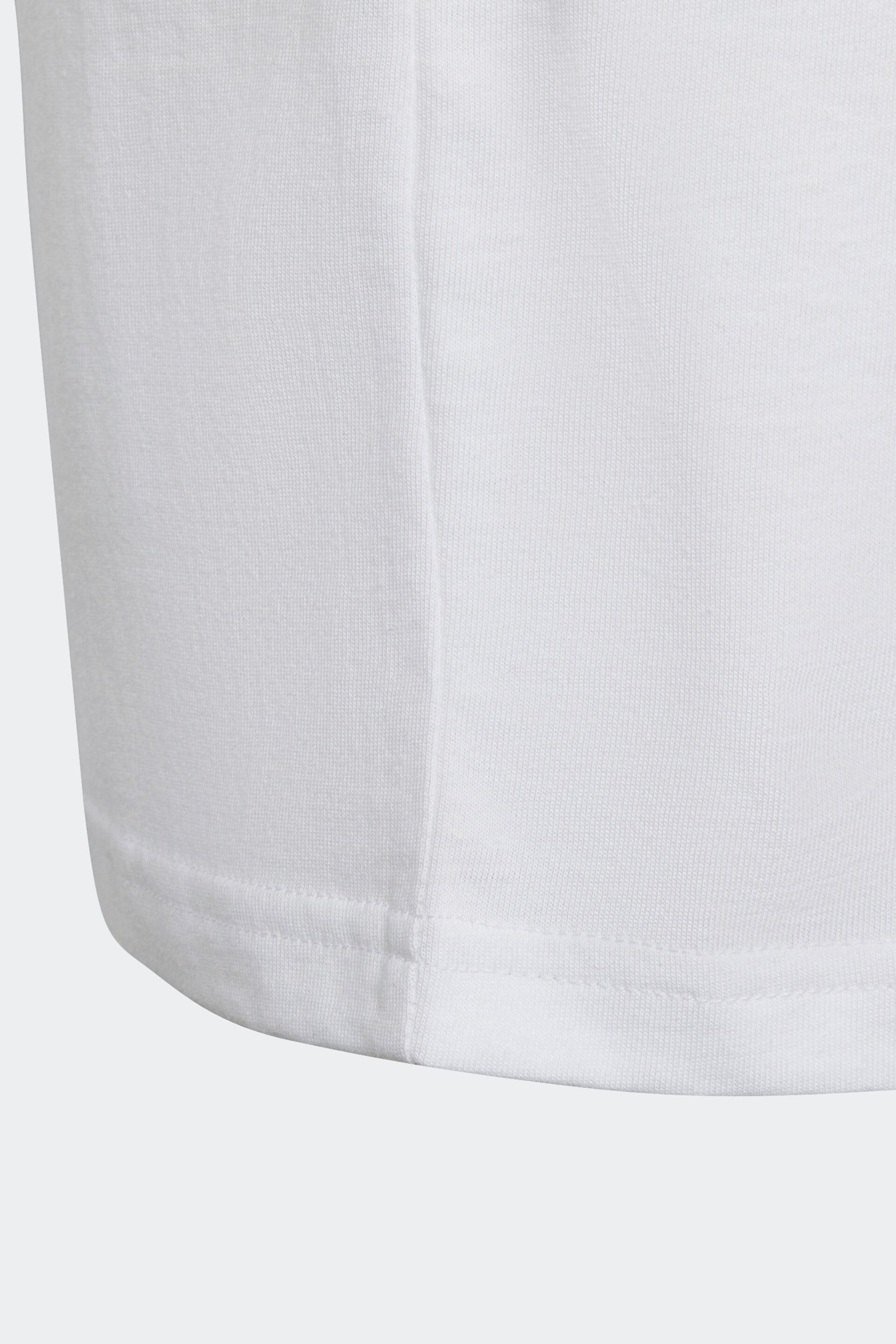 adidas White Essentials 3-Stripes Cotton T-Shirt - Image 10 of 10